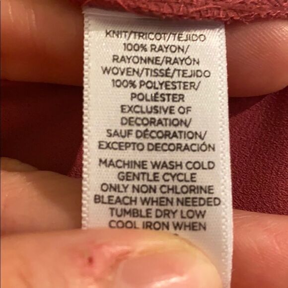 Loft Carnation Rayon Polyester Longsleeve Top - Picture 7 of 8